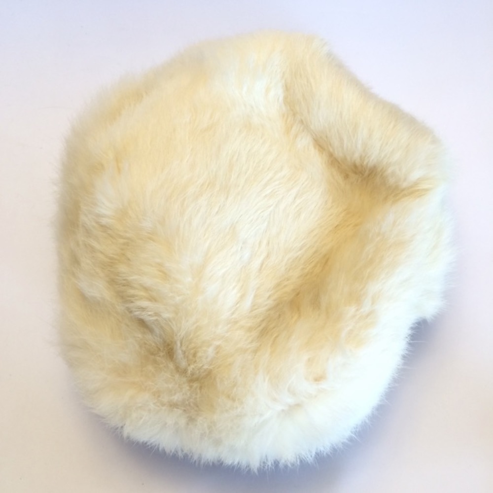 Vintage Fur Hat With Velvet Bow